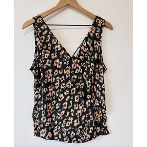 Allison Joy Floral Print Sleeveless Top Size M